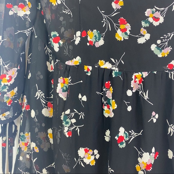 Madewell Sheer Button-Front Tier Midi Dress In Carnation Toss - Picture 8 of 13